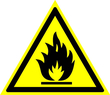 W01 пожароопасно! легковоспламеняющиеся вещества (пленка, сторона 200 мм)